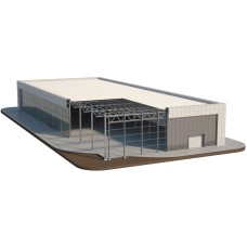 Самонесущий склад на основе фронтальных стеллажей с эксплуатируемой крышей 25,6х12,6 м